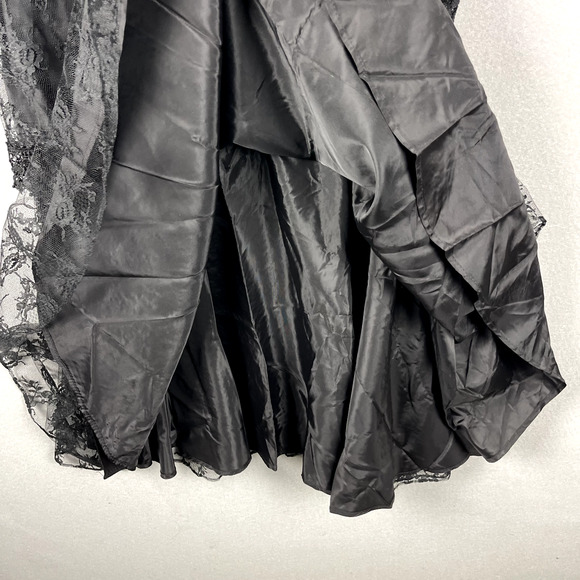 Vintage Witchy Whimsigoth Dress Womens 14 Black Lace Floral Goth Barbara Chodos - Picture 10 of 16